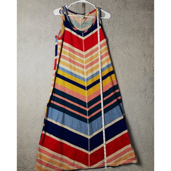ANTHROPOLOGIE Saturday Sunday Chevron Lounge Dress Women Small Midi Rainbow - Picture 6 of 7
